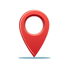 Red 3D Location Pin Icon Symbolizing Destination and Navigation