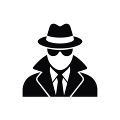 Silhouette of a mysterious detective in a fedora and trench coat