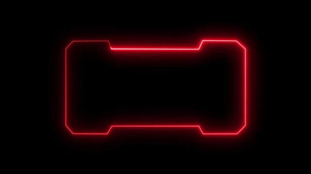 Futuristic tech interface holographic border motion background. Holographic security interface frame  futuristic data HUD design.