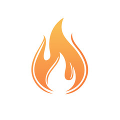 Stylized Orange Fire Flames Symbol Bright Passion Energy Graphic Design