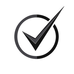 Bold check mark symbol within a circular outline representing approval or confirmation