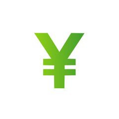 Obraz premium Green Yen or Yuan Currency Symbol Finance and Business Icon for Payment or Investment Purposes
