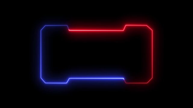 Futuristic tech interface holographic border motion background. Holographic security interface frame  futuristic data HUD design.