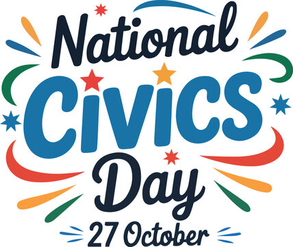 national civics day 27 October vector art illustration
