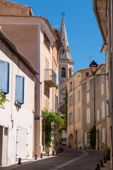 Fototapeta premium lane leading up to the Church of Saint-Etienne Saint Saturnin les Apt Apt Vaucluse Provence-Alpes-Côte d'Azur France