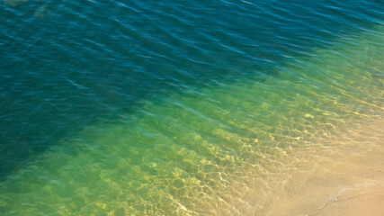 Crystal-clear waters on the sloping seabed of Osalla's small harbor. Orosei - Nuoro - Sardinia - Italy