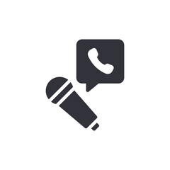 Microphone And Phone Icon For Communication Interface Symbol