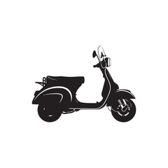 Obraz premium Retro Scooter silhouette icon vector illustration