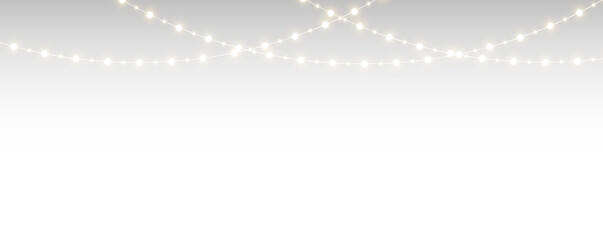 Holiday light string decorative banner.