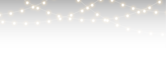 Christmas vector background with glowing bulb string garland creating a festive seasonal banner design.