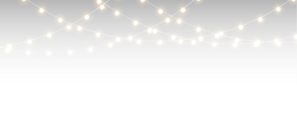 Christmas illustration with shining bulb garland forming a clean holiday light border vector design.