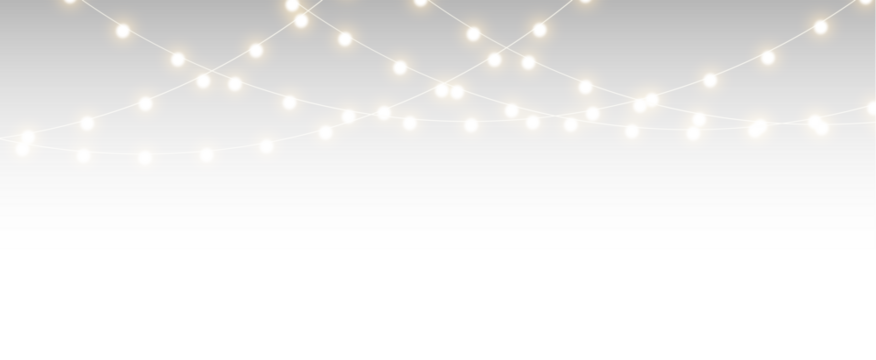 Christmas illustration with shining bulb garland forming a clean holiday light border vector design. - Powered by Adobe