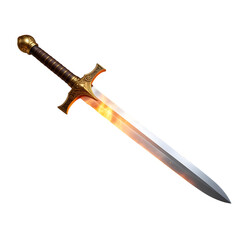 Sword with golden hilt and glowing blade