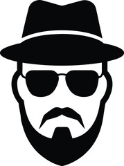 Man with Beard, Hat, and Sunglasses Icon
