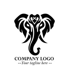 Majestic Elephant Logo Symbol with Elegant Minimalist Design and Powerful Modern Style
