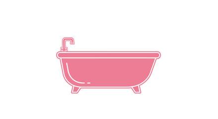 Pink Bathtub Illustration - Cleanliness and Relaxation in the Bathroom.