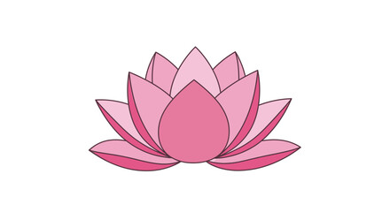 Fototapeta premium Pink Lotus Flower Illustration on White Background.