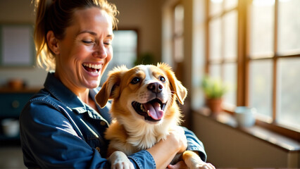 Pure Joy: Volunteer and Adopted Dog's Happy New Beginning