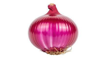 Red onion isolated on transparent background, ready to be cut