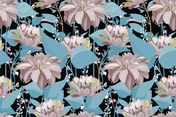 Vector floral seamless pattern