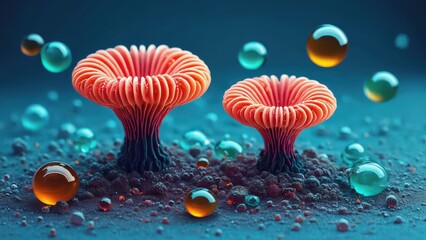 micro mushroom background wallpaper
