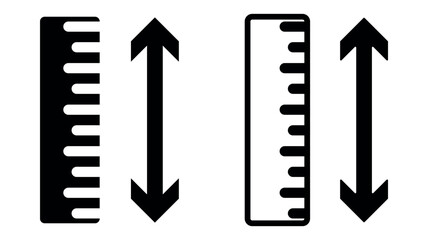 Adjustable height icon collection. Line vector sign, symbol for web and mobile. row height icon. Social distance measure flat sign design. Distance dimension symbol pictogram.