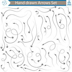 Hand drown doodle decorative arrow collection