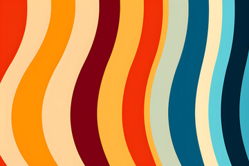 Stripes pattern background in groovy retro style
