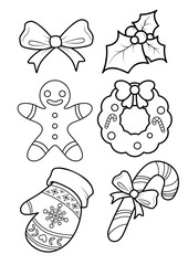 Christmas Printable Colouring  worksheet for hobby and kindergarten 