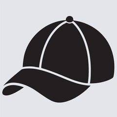 cap silhouette vector art illustration, baseball cap vector illustration