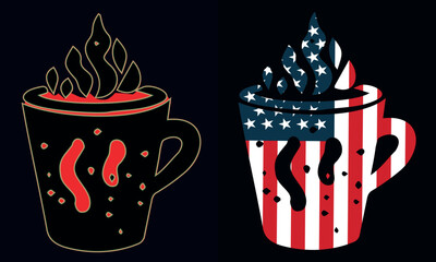 Patriotic USA cup of tea with a star design for Independence Day celebration