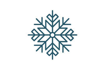 Continuous line snowflake single stroke elegant geometric winter design icon