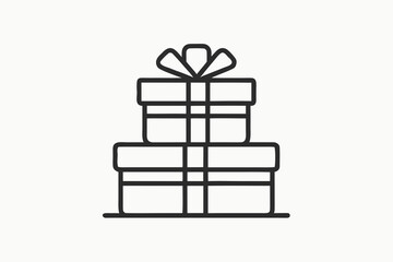 stacked double gift box icon simple holiday present illustration