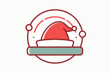 santa hat icon resting circular base festive winter accessory