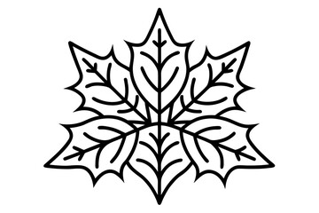 outlined leaf pattern icon repeating holly decoration elegant design,