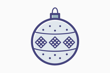 round ornament icon small snow dot pattern festive decoration,
