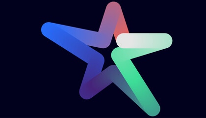 Colorful Gradient Star Design on Dark Background Modern Abstract Illustration