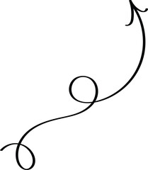 thin elegant curved arrow with smooth flow representing minimal direction and motion concept