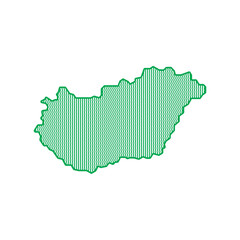 Hungary map with flag color illustration vector with transparent