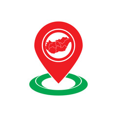 Hungary map with flag color illustration vector with transparent