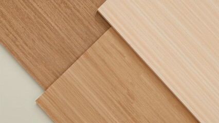 Different shades of wooden planks with smooth textures and grain patterns. Material, construction, and interior design concept. The diversity of wood finishes.