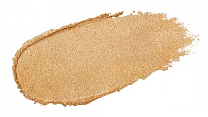 A smear of beige makeup powder or concealer on a white background.