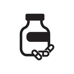 pill bottle vector icon. simple style medical and pharmaceutical design element