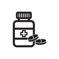 pill bottle vector icon. simple style medical and pharmaceutical design element