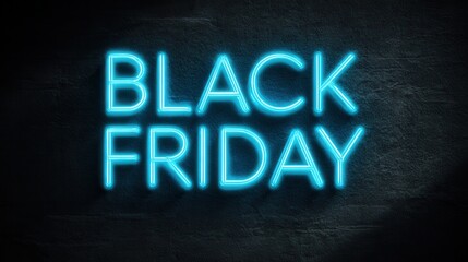 black friday neon glowing sign