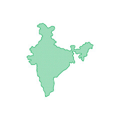 Indian map with regional states vector illustration