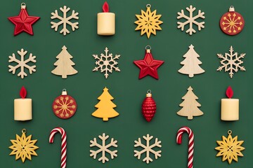 Festive christmas ornaments collection merry holiday decorations shiny glitter festive season