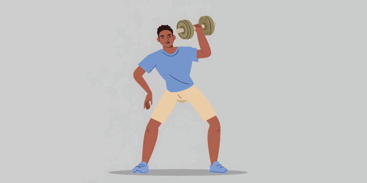 Man lifting a dumbbell for exercise