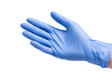 Medical action with blue latex glove healthcare setting product photography clinical environment close-up view hygiene and safety concept