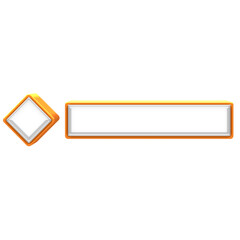 White lower third title bar with elegant yellow outline isolated on transparent background. Minimal modern broadcast banner for video editing, streaming overlays, and news title design.